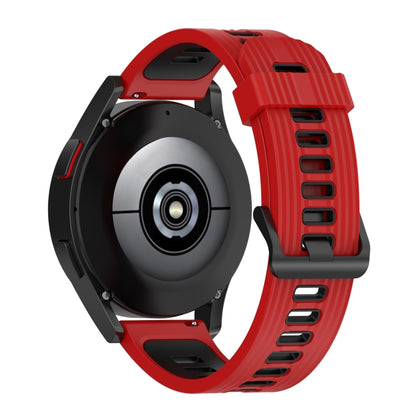 For Samsung Galaxy Watch4/Active2 20mm Two-color Stripe Silicone Watch Band(Red Black) by buy2fix