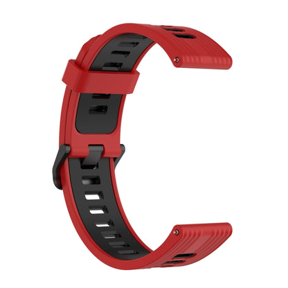 For Huawei Watch GT Runner 22mm Two-color Stripe Silicone Watch Band(Red Black) by buy2fix
