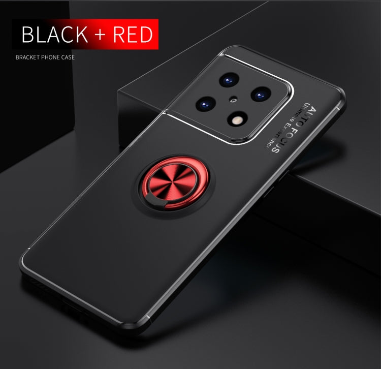 For OnePlus 10 Pro 5G Metal Ring Holder 360 Degree Rotating TPU Phone Case(Black Red) - OnePlus Cases by buy2fix | Online Shopping UK | buy2fix