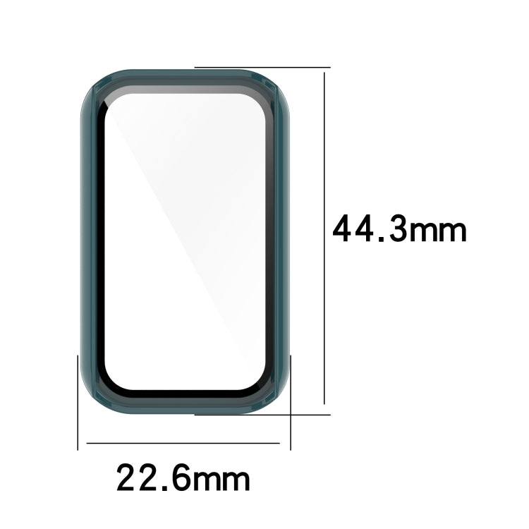 For Xiaomi Redmi Smart Band Pro PC + Tempered Glass Watch Protective Case(Pine Needle Green) - Watch Cases by buy2fix | Online Shopping UK | buy2fix