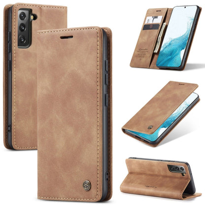 For Samsung Galaxy S22+ CaseMe 013 Multifunctional Horizontal Flip Leather Phone Case(Brown) - Galaxy S22+ 5G Cases by CaseMe | Online Shopping UK | buy2fix