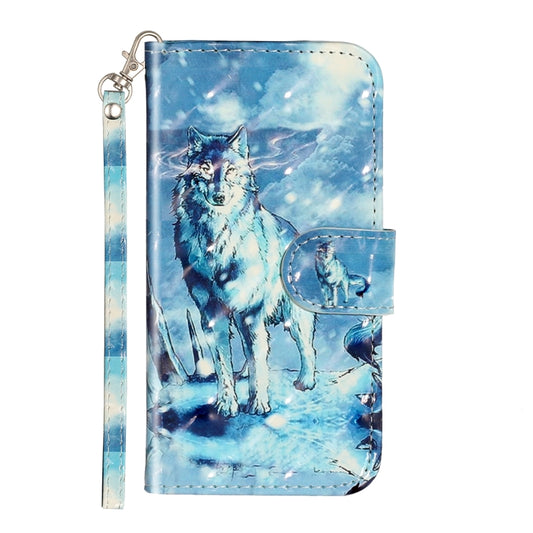 For Samsung Galaxy S22 5G 3D Pattern Horizontal Flip PU Leather Phone Case(Snow Wolf) by buy2fix