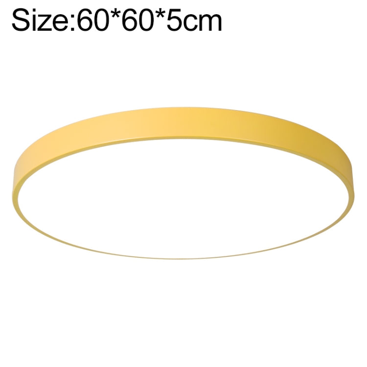 Macaron LED Round Ceiling Lamp, Stepless Dimming, Size:60cm(Yellow) by buy2fix