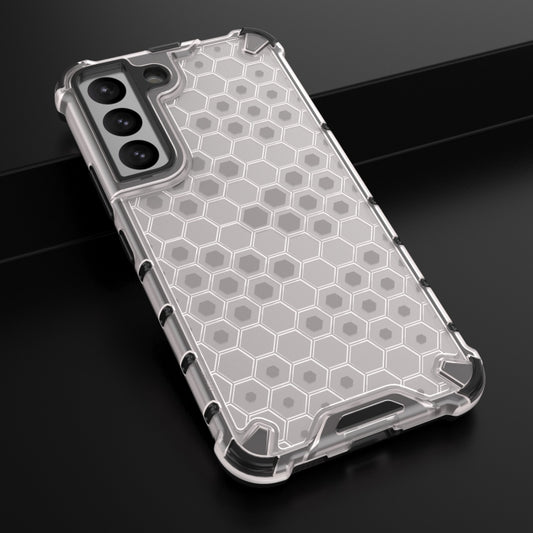 For Samsung Galaxy S22 5G Honeycomb PC + TPU Phone Case(White) by buy2fix