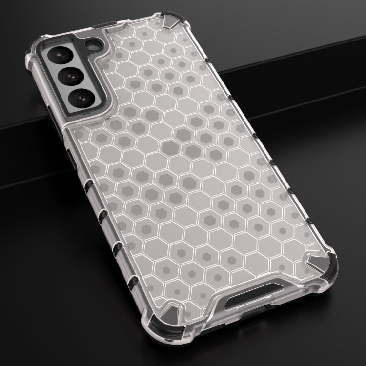 For Samsung Galaxy S22+ 5G Honeycomb PC + TPU Phone Case(White) - Galaxy S22+ 5G Cases by buy2fix | Online Shopping UK | buy2fix