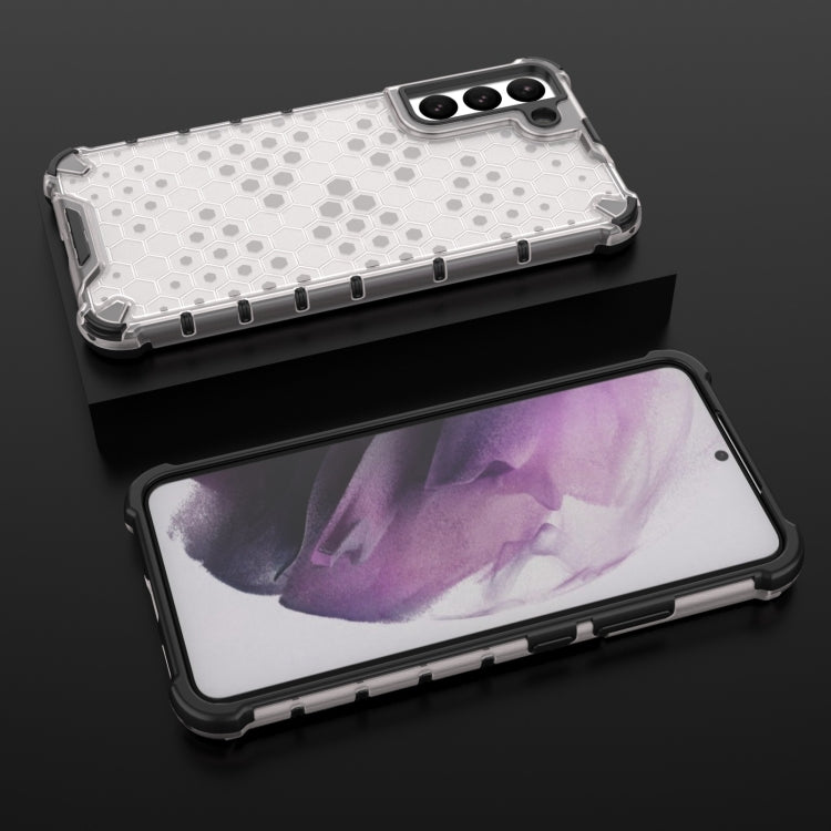 For Samsung Galaxy S22+ 5G Honeycomb PC + TPU Phone Case(White) - Galaxy S22+ 5G Cases by buy2fix | Online Shopping UK | buy2fix
