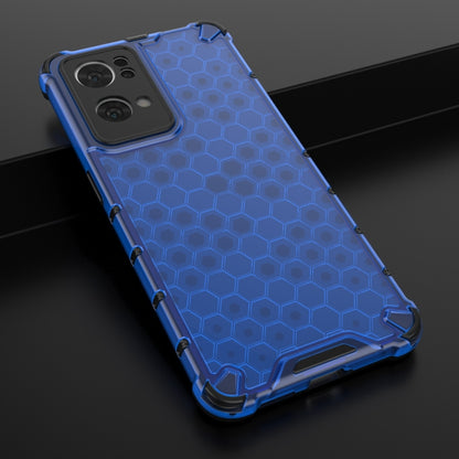 For OPPO Reno7 Pro 5G Honeycomb PC + TPU Phone Case(Blue) - OPPO Cases by buy2fix | Online Shopping UK | buy2fix