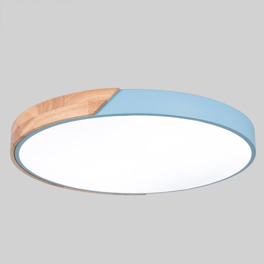Wood Macaron LED Round Ceiling Lamp, Stepless Dimming, Size:40cm(Blue) by buy2fix