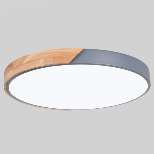 Wood Macaron LED Round Ceiling Lamp, Stepless Dimming, Size:50cm(Grey) by buy2fix