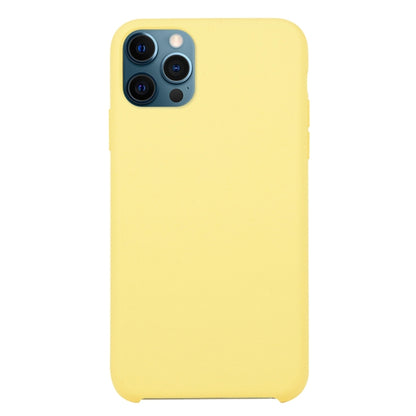For iPhone 12 / 12 Pro Solid Silicone Phone Case(Yellow) by buy2fix