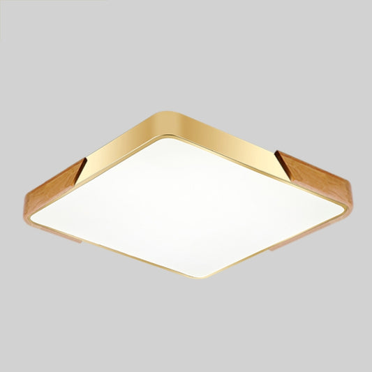 Wood Macaron LED Square Ceiling Lamp, Stepless Dimming, Size:30cm(Gold) by buy2fix