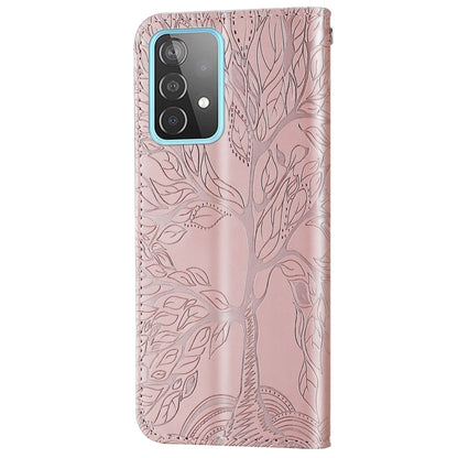 For Samsung Galaxy A53 5G Life of Tree Embossing Leather Phone Case(Rose Gold) by buy2fix