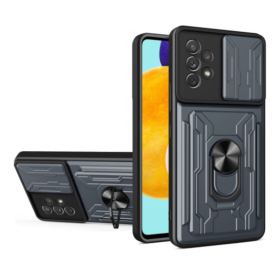 For Samsung Galaxy A53 5G Sliding Camshield Card Phone Case(Grey)
