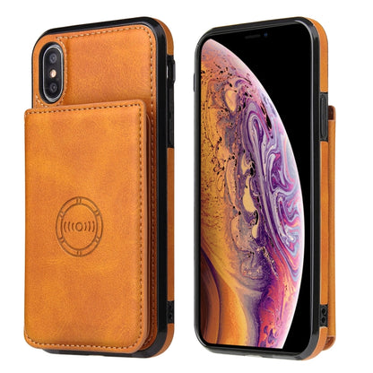 For iPhone XR Calf Texture Magnetic Case(Brown) by buy2fix