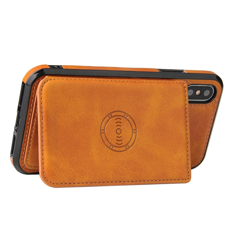 For iPhone XR Calf Texture Magnetic Case(Brown) by buy2fix