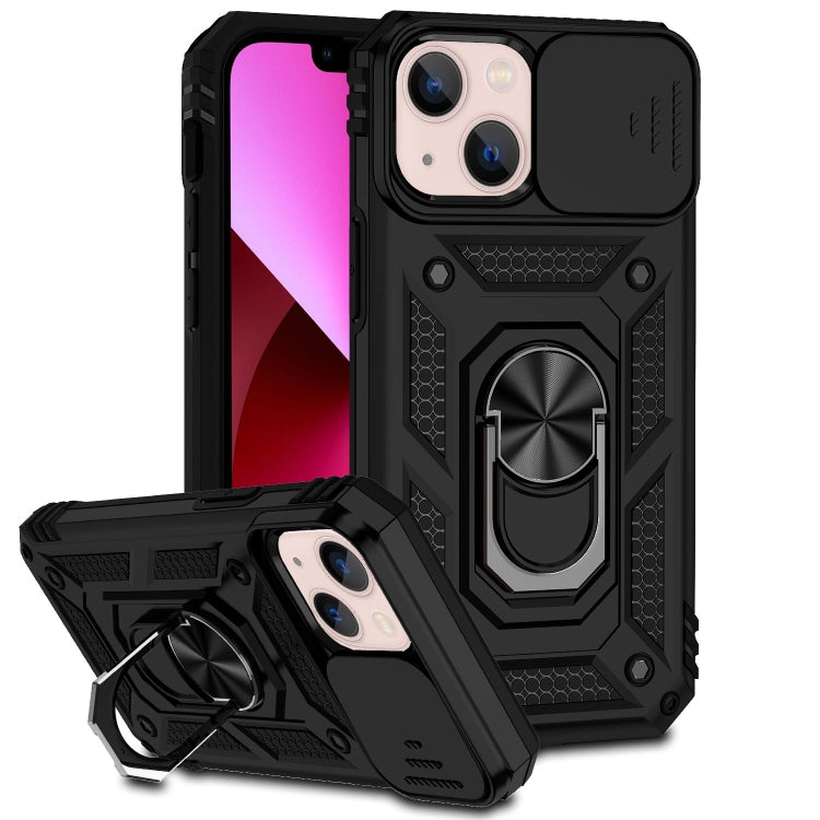 For iPhone 13 mini Sliding Camshield Holder Phone Case (Black) by buy2fix