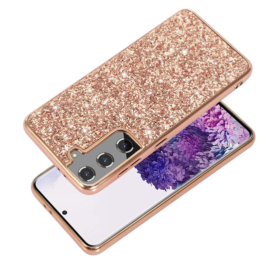 For Samsung Galaxy S22+ 5G Glitter Powder Shockproof TPU Protective Phone Case(Silver) by buy2fix