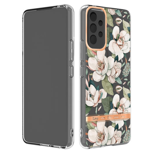 For Samsung Galaxy A53 5G Flowers and Plants Series IMD TPU Phone Case(Green Gardenia) - Samsung Accessories by buy2fix | Online Shopping UK | buy2fix