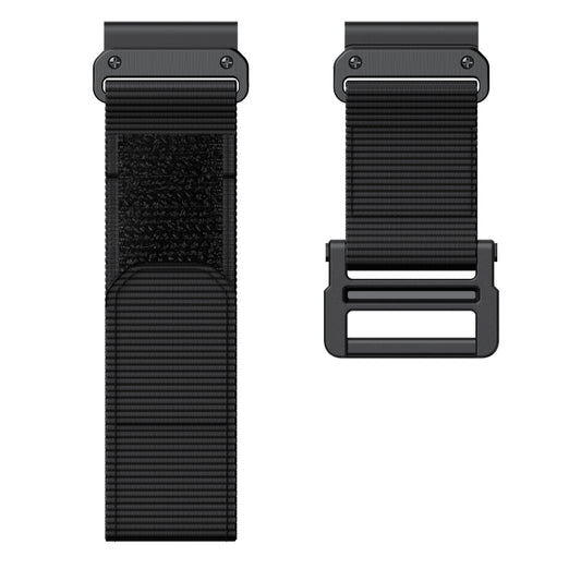 For Garmin Fenix 6X / 5X 26mm Hook And Loop Fastener Nylon Watch Band(Black) by buy2fix