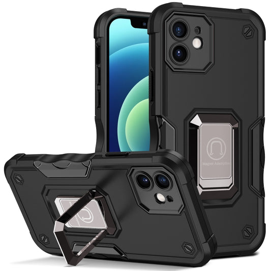 For iPhone 11 Ring Holder Non-slip Armor Phone Case (Black) - Apple Accessories by buy2fix | Online Shopping UK | buy2fix