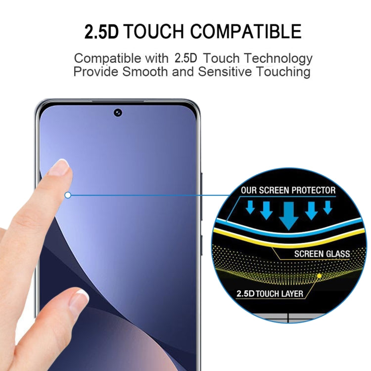 Full Glue 9H HD 3D Curved Edge Tempered Glass Film For Xiaomi 12X / 12(Black) by buy2fix