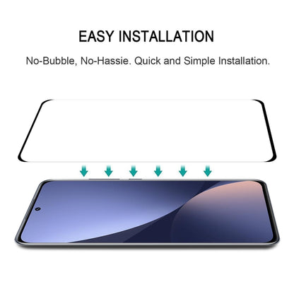 Full Glue 9H HD 3D Curved Edge Tempered Glass Film For Xiaomi 12X / 12(Black) by buy2fix