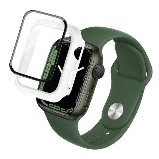 imak PC Case with Tempered Glass Film For Apple Watch Series 9 / 8 / 7 41mm(White)