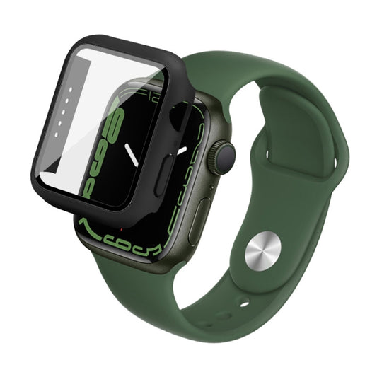 imak PC Case with Tempered Glass Film For Apple Watch Series 9 / 8 / 7 41mm(Black) by imak