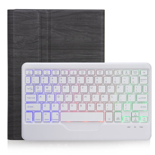 For Microsoft Surface Go 4 / 3 / 2 / 1 SFGOS Tri-color Backlit Tree Texture Bluetooth Keyboard Leather Case(Black + White) by buy2fix