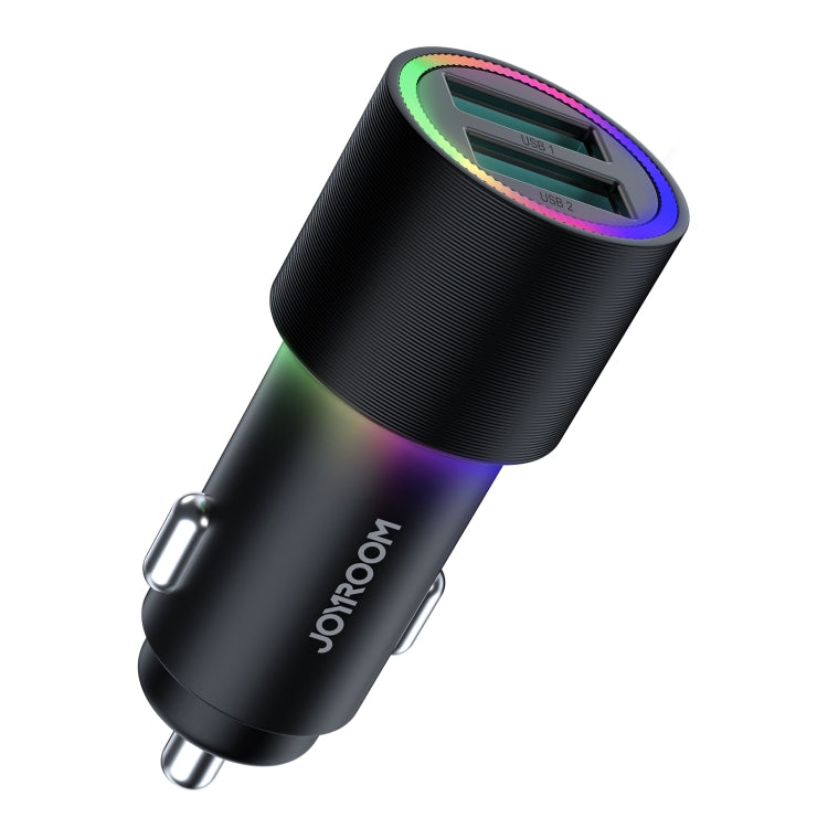 JOYROOM JR-CL10 4.8A Dual USB Car Charger(Black) - In Car by JOYROOM | Online Shopping UK | buy2fix