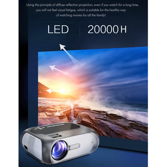 T7i 720P 200 ANSI Home Theater LED HD Digital Projector, Same Screen Version, UK Plug(Silver Grey) by buy2fix