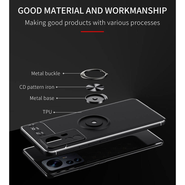 For Xiaomi 12 Pro Metal Ring Holder TPU Phone Case(Black) - Xiaomi Accessories by buy2fix | Online Shopping UK | buy2fix