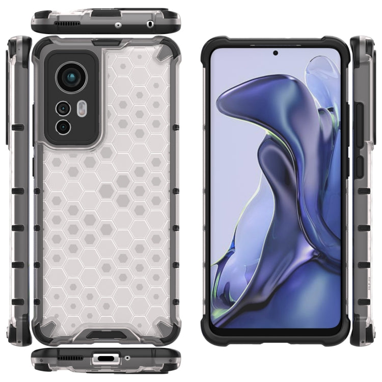 For Xiaomi 12 5G Shockproof Honeycomb PC + TPU Phone Case(White) by buy2fix