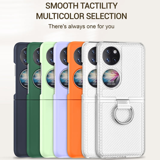 For Huawei P50 Pocket Ring Holder Transparent PC Phone Case(Glossy) by buy2fix