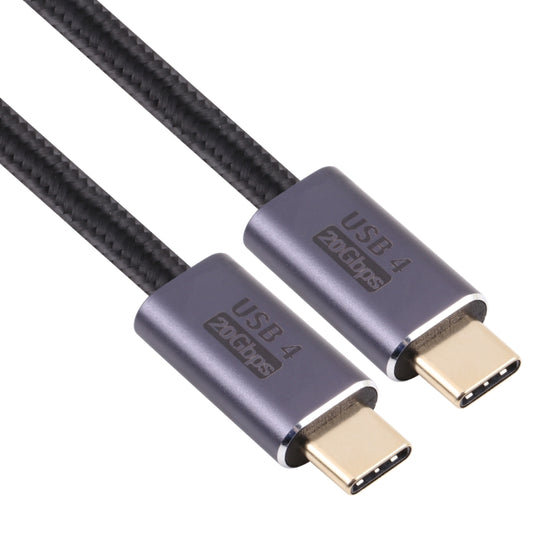 20Gbps USB 4 USB-C / Type-C Male to USB-C / Type-C Male Braided Data Cable, Cable Length:0.5m(Black) by buy2fix