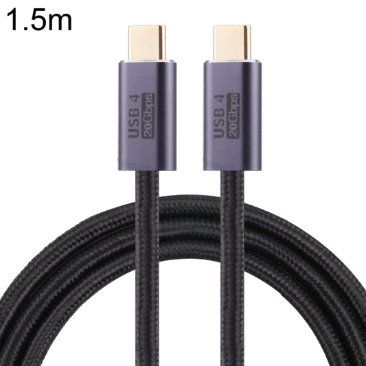 20Gbps USB 4 USB-C / Type-C Male to USB-C / Type-C Male Braided Data Cable, Cable Length:1.5m(Black) - Computer & Networking by buy2fix | Online Shopping UK | buy2fix