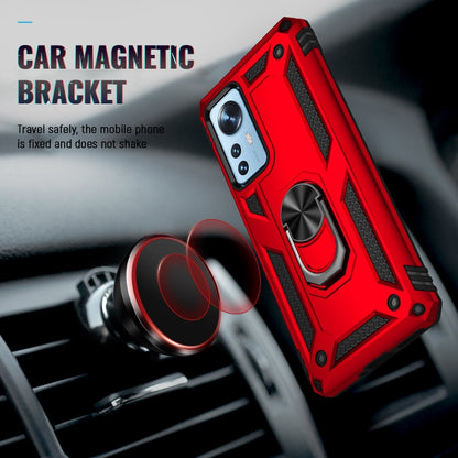 For Xiaomi 12 Shockproof TPU + PC Phone Case with Holder(Red) by buy2fix