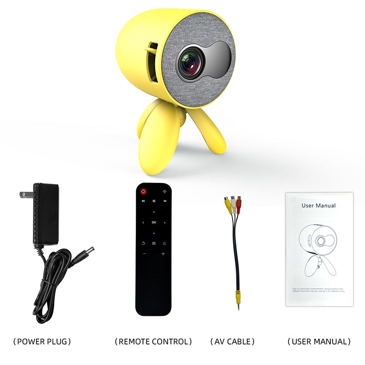 YG220 Same Screen Version Children Projector Mini LED Portable Home Speaker Projector, Plug Type:EU Plug(Yellow) - Consumer Electronics by buy2fix | Online Shopping UK | buy2fix