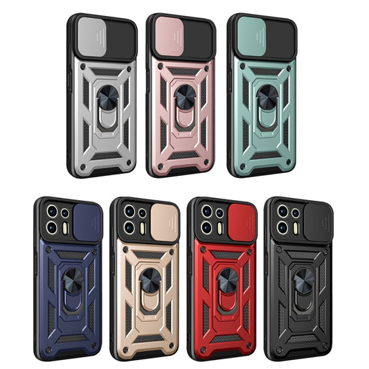 For Motorola Edge 20 Lite Sliding Camera Cover TPU+PC Phone Case(Black) by buy2fix