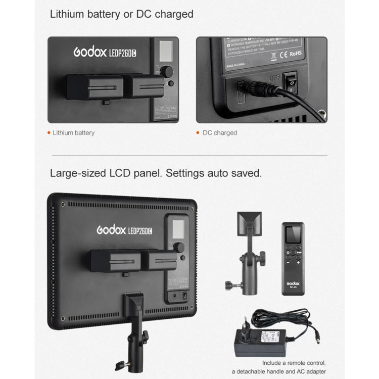 Godox LEDP260C LED Video Shoot Light - Camera Accessories by Godox | Online Shopping UK | buy2fix
