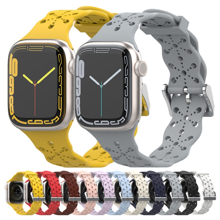 Lace Silicone Watch Band For Apple Watch Ultra 49mm&Watch Ultra 2 49mm / Series 9&8&7 45mm / SE 3&SE 2&6&SE&5&4 44mm / 3&2&1 42mm(Purple) by buy2fix