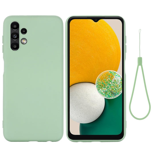 For Samsung Galaxy A13 4G Pure Color Liquid Silicone Phone Case(Green)