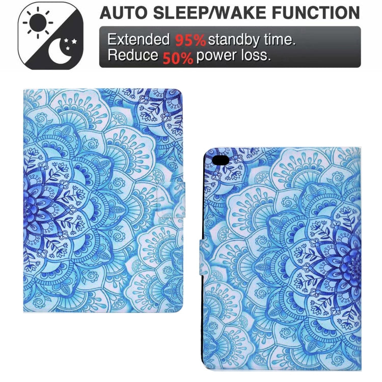 Electric Pressed TPU Leather Tablet Case For iPad 9.7 2018 / 2017(Green Flower) by buy2fix