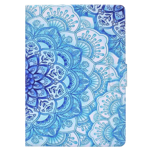 For iPad 10.2 2021 / 2020 Electric Pressed TPU Leather Tablet Case(Green Flower) by buy2fix