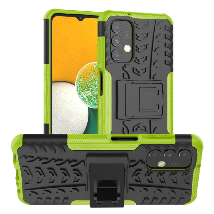 For Samsung Galaxy A13 4G Tire Texture Shockproof TPU+PC Phone Case with Holder(Green) - Samsung Accessories by buy2fix | Online Shopping UK | buy2fix