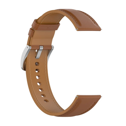 22mm Genuine Leather Watch Band for Huawei Watch GT3 46mm/GT2 46mm/Samsung Galaxy Watch3 45mm(Light Brown) - Smart Wear by buy2fix | Online Shopping UK | buy2fix