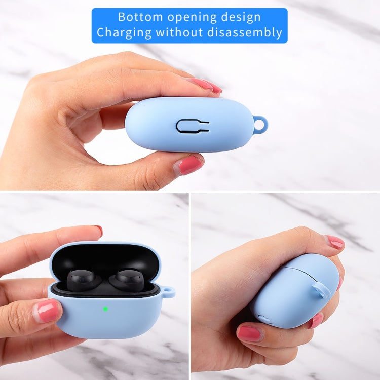 For Xiaomi Redmi Buds 3 Lite Silicone Earphone Protective Case with Hook(Sky Blue) - Xiaomi Earphone Case by buy2fix | Online Shopping UK | buy2fix