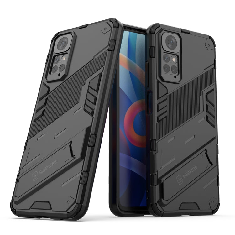 For Xiaomi Redmi Note 11 / Note 11S Global Punk Armor 2 in 1 PC + TPU Shockproof Phone Case with Invisible Holder(Black) - Xiaomi Accessories by buy2fix | Online Shopping UK | buy2fix