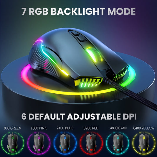 ONIKUMA CW905 RGB Lighting Wired Mouse(Black) by ONIKUMA