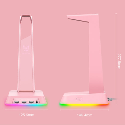 ONIKUMA ST-2 RGB Lighting Headset Holder Stand(Pink) by ONIKUMA